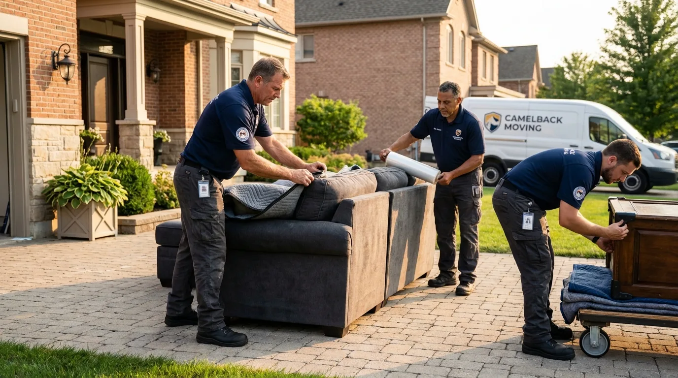 Large estate moving crew wrapping furniture in Three Rivers, CA